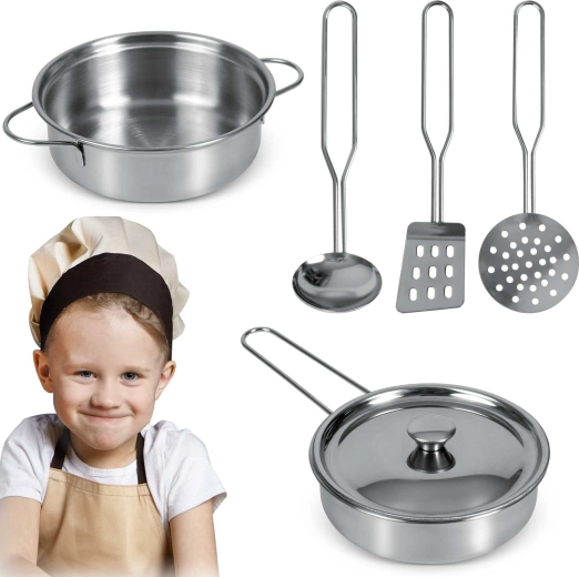 RICOKIDS børnekøkkensæt i rustfrit stål, 5 dele