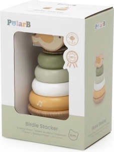 Viga Toys PolarB træstabeltårn med fugl