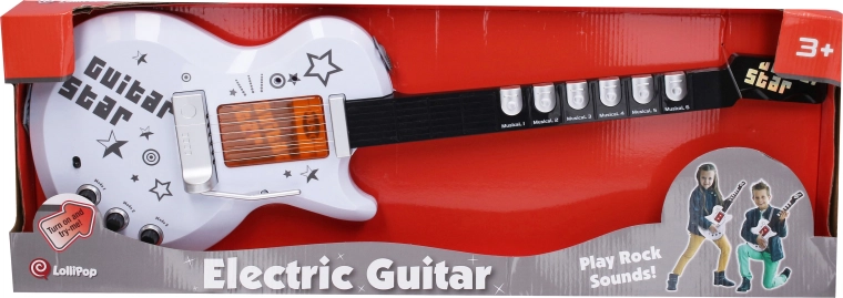 Elektrisk guitar med lys- og lydeffekter, 70 cm