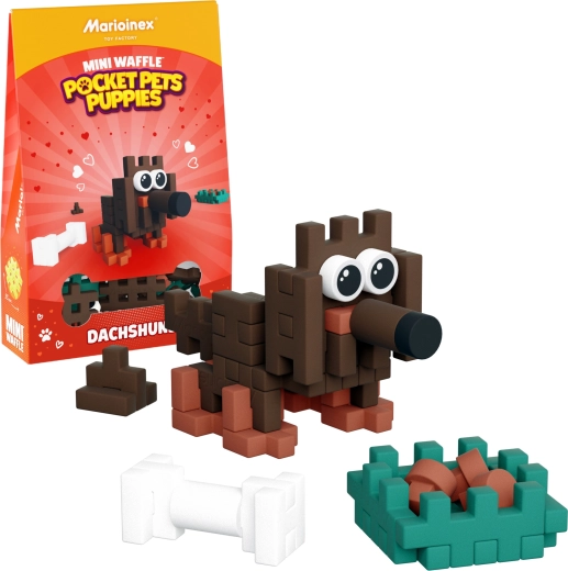 Byggesæt Mini Waffle Pocket Pets – gravhund fra Marioinex