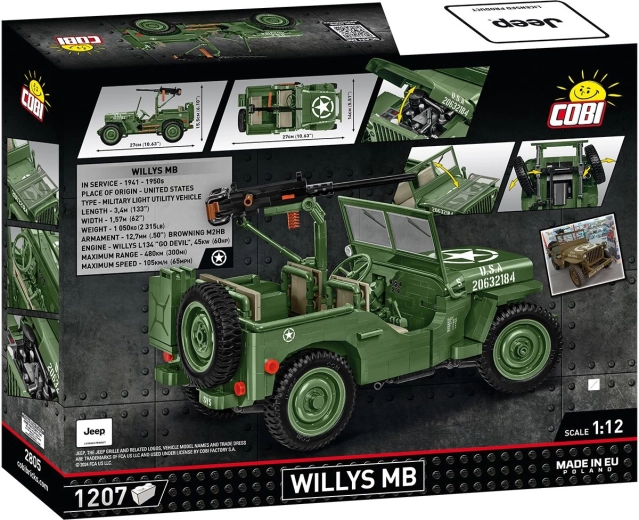 Ikoniske Jeep Willys MB i skala 1:12