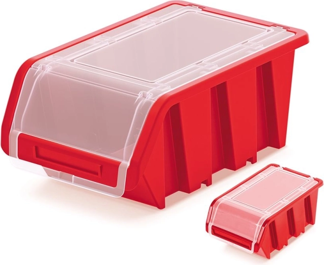 Plastisk, lukbar opbevaringsboks TRUCK PLUS 230 × 160 × 120 mm, rød