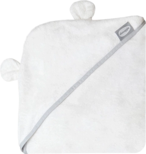 Shnuggle svøbet badehåndklæde med hætte white