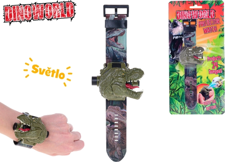 Børneprojektorur Dinoworld med 24 dinosaurer