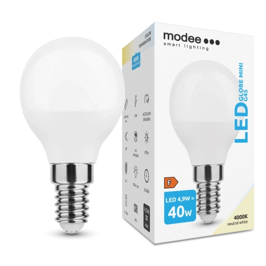 Modee LED Globe Mini G45 4,9 W E14 neutral hvid