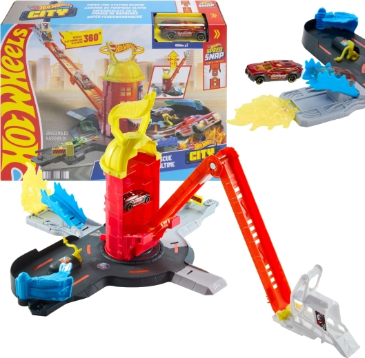 Hot Wheels City super brandstation med metalbil