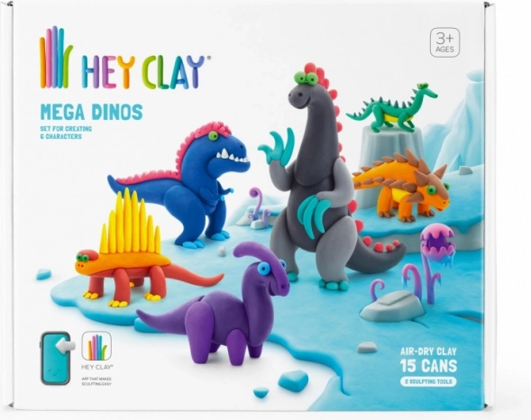Hey Clay mega dinosaurer – sæt af let selvhærdende masse