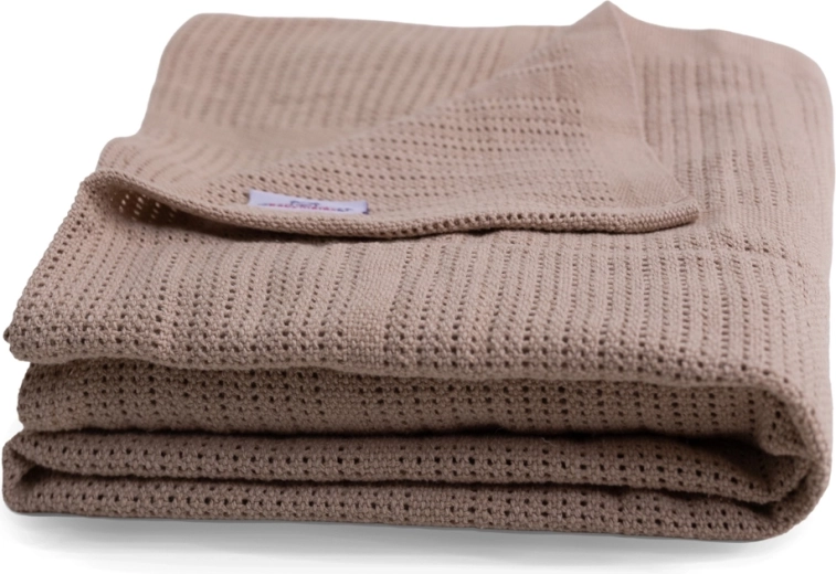 BabyMatex bomuldsstrikket tæppe Sisi beige 75 × 100 cm
