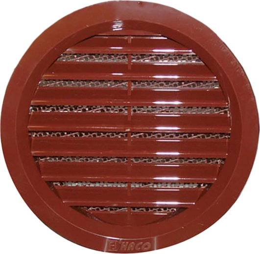 Ventilationsrist med net, diameter 100 mm, brun