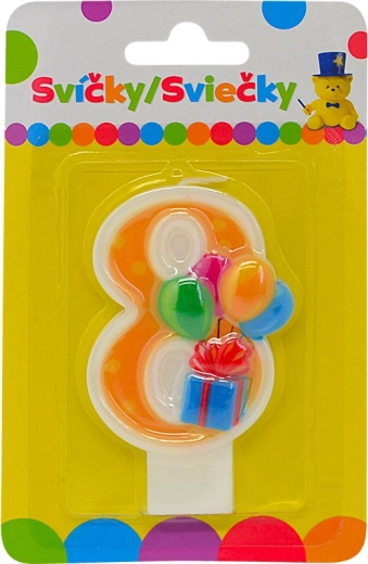 Fødselsdagslys tal 8 med balloner