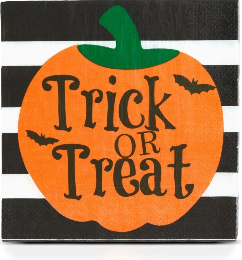 Halloween-papirservietter med græskar, 33 × 33 cm, 16 stk.