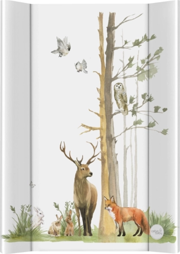 Ceba Baby puslepude til tremmeseng Basic Woodland 50 × 70 cm med fast plade