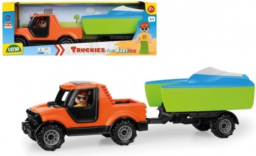 Lena Truckies pickup med trailer og båd