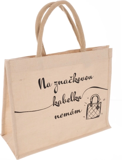 Jutetaske beige „Til mærkevarer…“