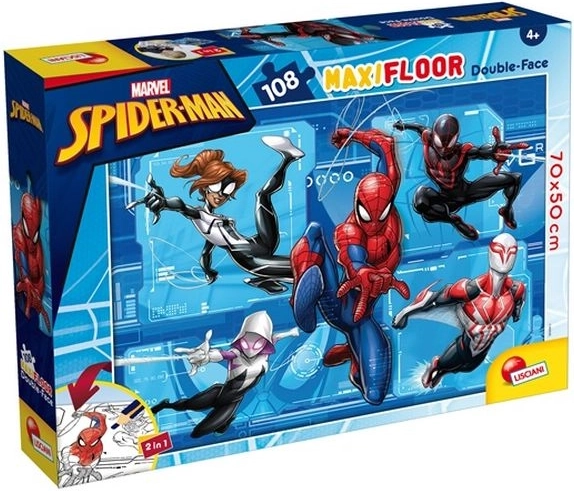 Lisciani Marvel maxi gulvpuslespil Spider-Man 108 brikker dobbeltsidet