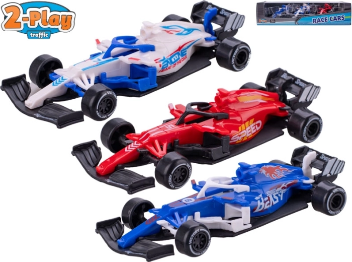 Sæt med metal-formelbiler 2-Play Traffic 12,5 cm – 3 stk.