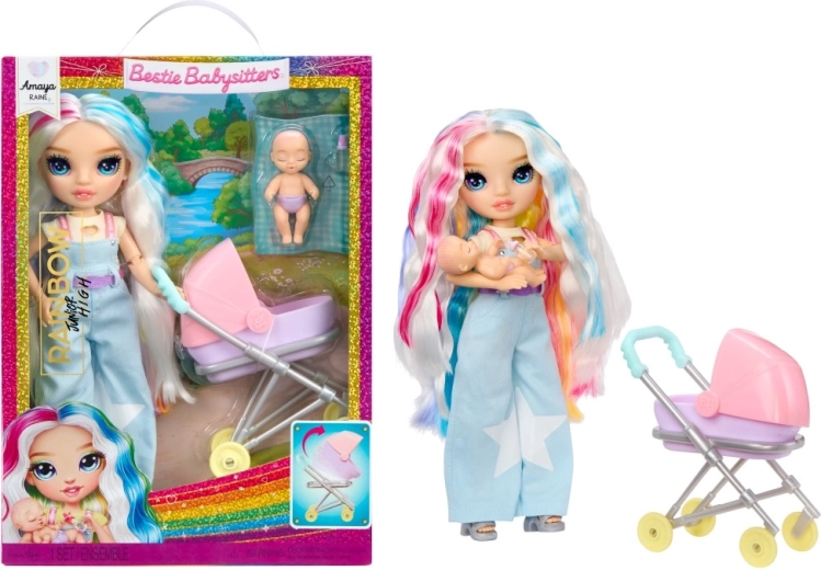 Rainbow High Junior Fashion dukke og barnepige Amaya