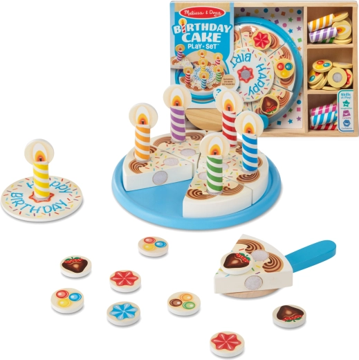 Træfødselsdagskage til at skære med tilbehør 34 dele MELISSA & DOUG