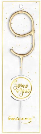 Stjernekaster tal 9, 16,5 cm, guld