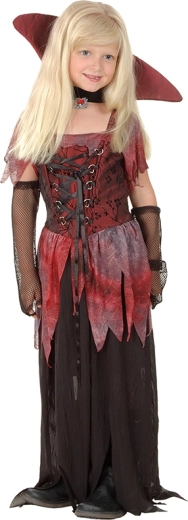 Vampyrkostume til piger 130–140 cm