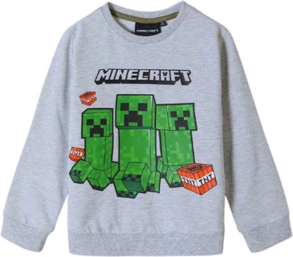 Grå Minecraft-hættetrøje