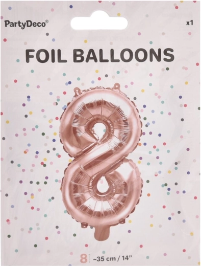 Folieballon tal 8 perlemorsrosa 35 cm