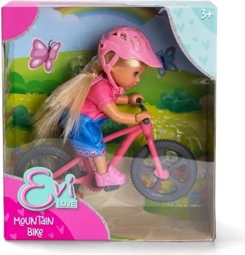 Evi Love-dukke på mountainbike
