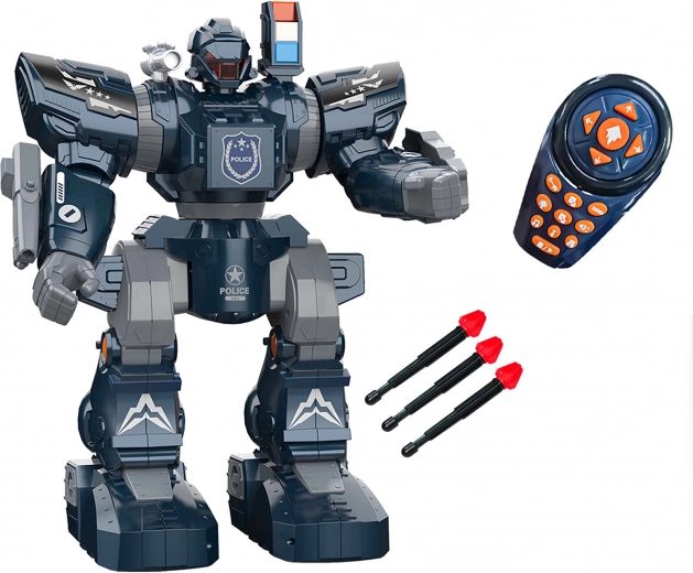 Politiets RC-robot med skydning og effekter 38 cm