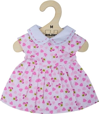 Bigjigs Toys lyserøde kjoler med hjerter til dukke 34 cm