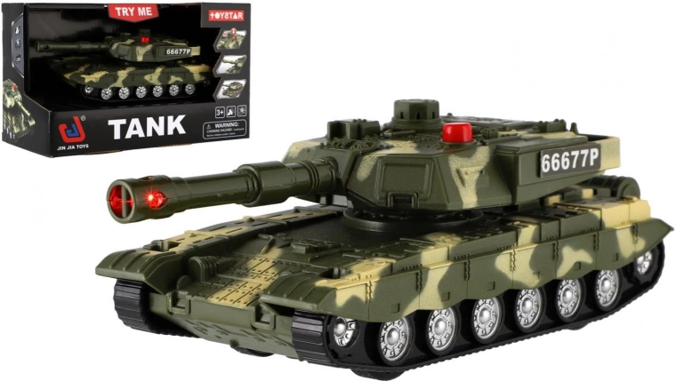 plasttank 20 cm med friktionsdrev med lys og lyd