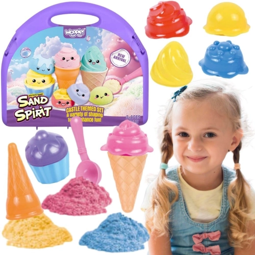 Woopie kinetisk sand – isbutik-sæt i kuffert, 13 dele