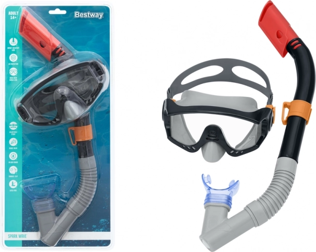 Snorkelsæt maske og snorkel BESTWAY – sort