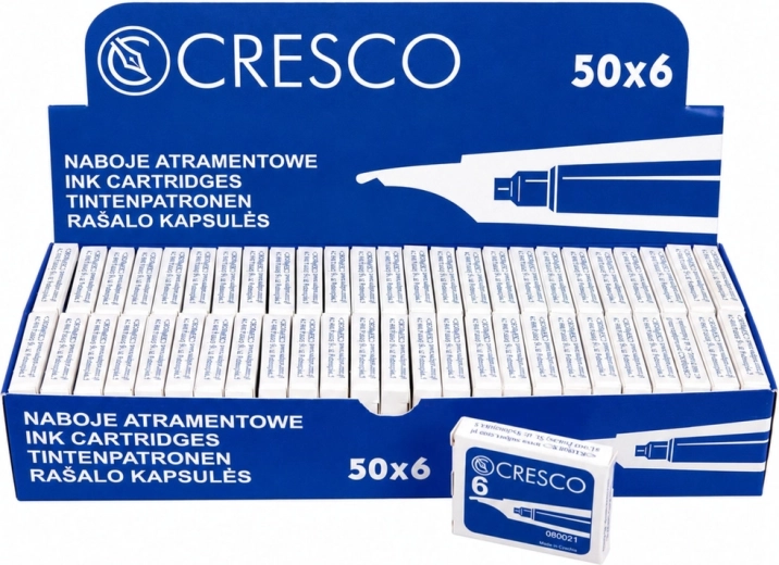 Patroner til fyldepen Cresco Sadpex blå, 6 stk.