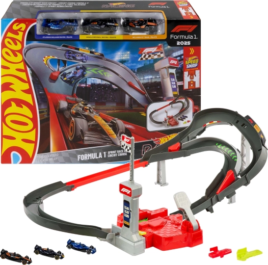 Hot Wheels HW Racing racerbane Formula 1 Sprint + 3 Formel-biler