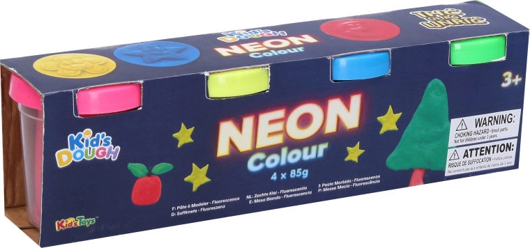 Neonfarvet modelervoks 4 × 85 g