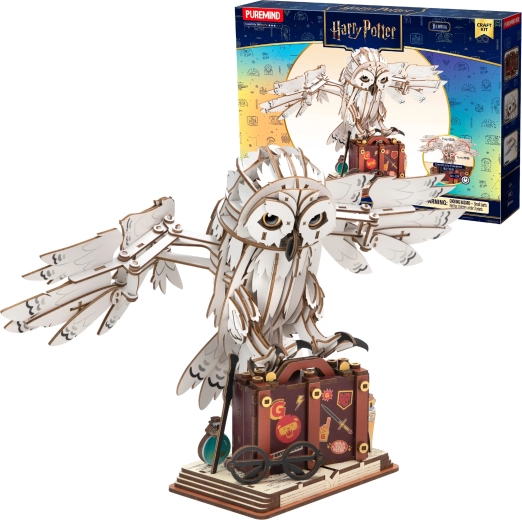 Puremind Harry Potter træ-3D-puslespil Hedwig med bevægelige vinger