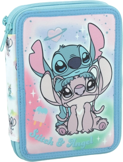 Udstyret todelt Disney Stitch & Angel-penalhus i lyseblå