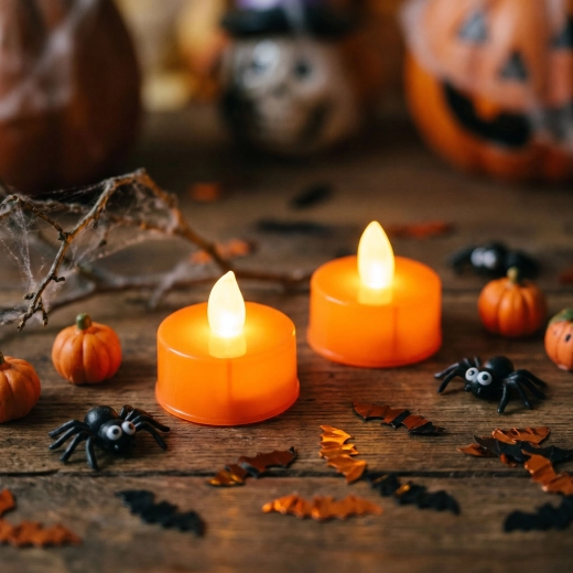 Halloween LED-telys orange, 2 stk.