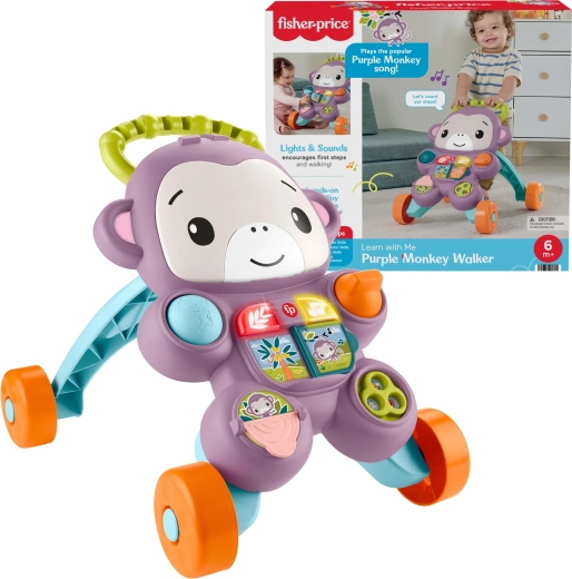 Fisher-Price interaktiv gåvogn med lilla abe