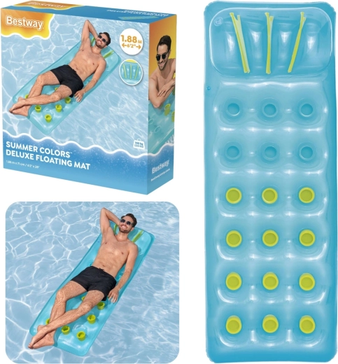 Oppustelig flydende madras Bestway Summer Colors Deluxe blå