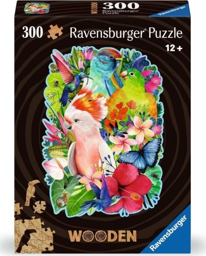 RAVENSBURGER Træ-konturpuslespil Skønne fugle 300 brikker