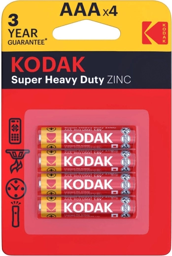 Kodak Heavy Duty zink-kulstof AAA (mikrotusch) 1,5 V – pakke med 4 stk.
