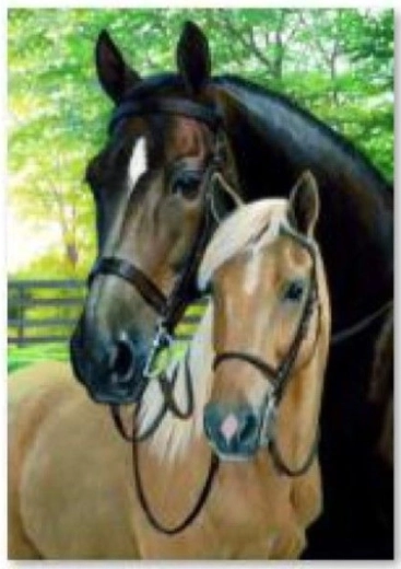 Diamantbroderi (diamond painting) heste 30 × 40 cm