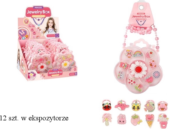 Sæt med 10 børneringe i blomsteretui