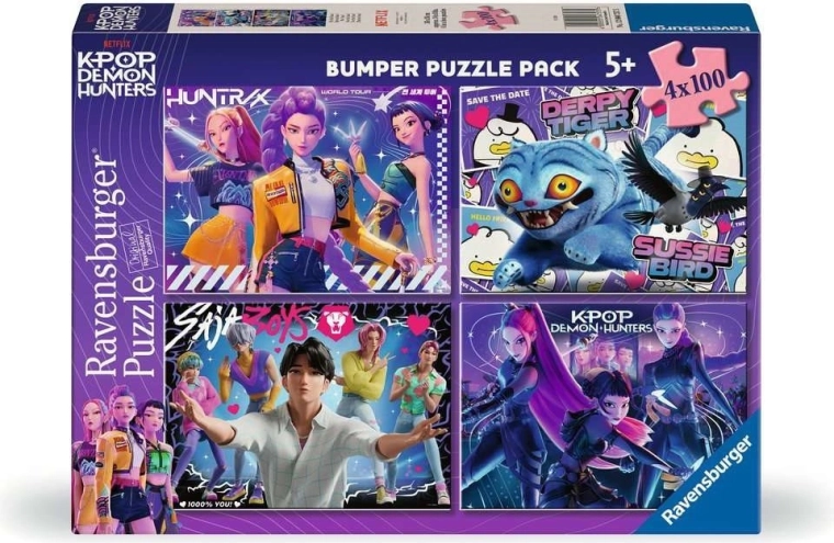 Ravensburger puslespil K-pop: Dæmonjægerinder 4×100 brikker