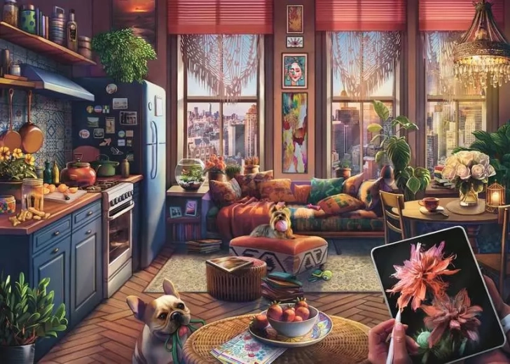 Ravensburger puslespil lejlighed i boho-stil XXL 500 brikker