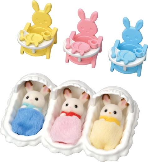 Sylvanian Families plejesæt til Chocolate-kanin-trillinger