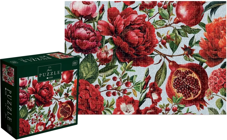 Puslespil blomster – røde blomster 500 brikker