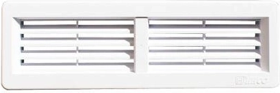 Ventilationsrist 220 × 55 mm hvid