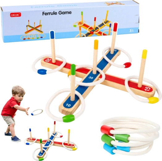 Trækastespil med ringe for hele familien med pointscore